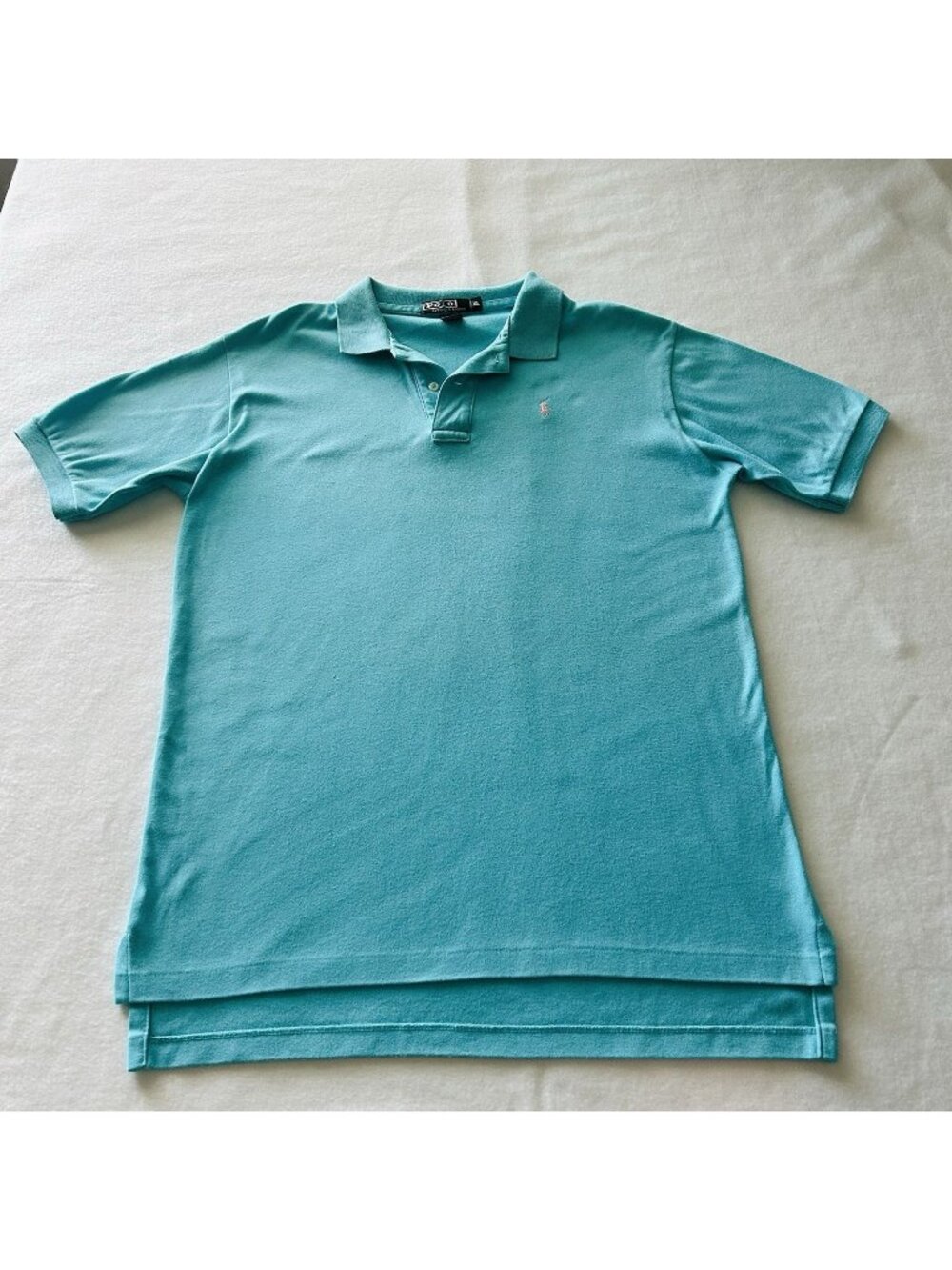VTG Polo Ralph Lauren Aqua Polo Shirt - Youth XL Casual Cotton Top Made in USA